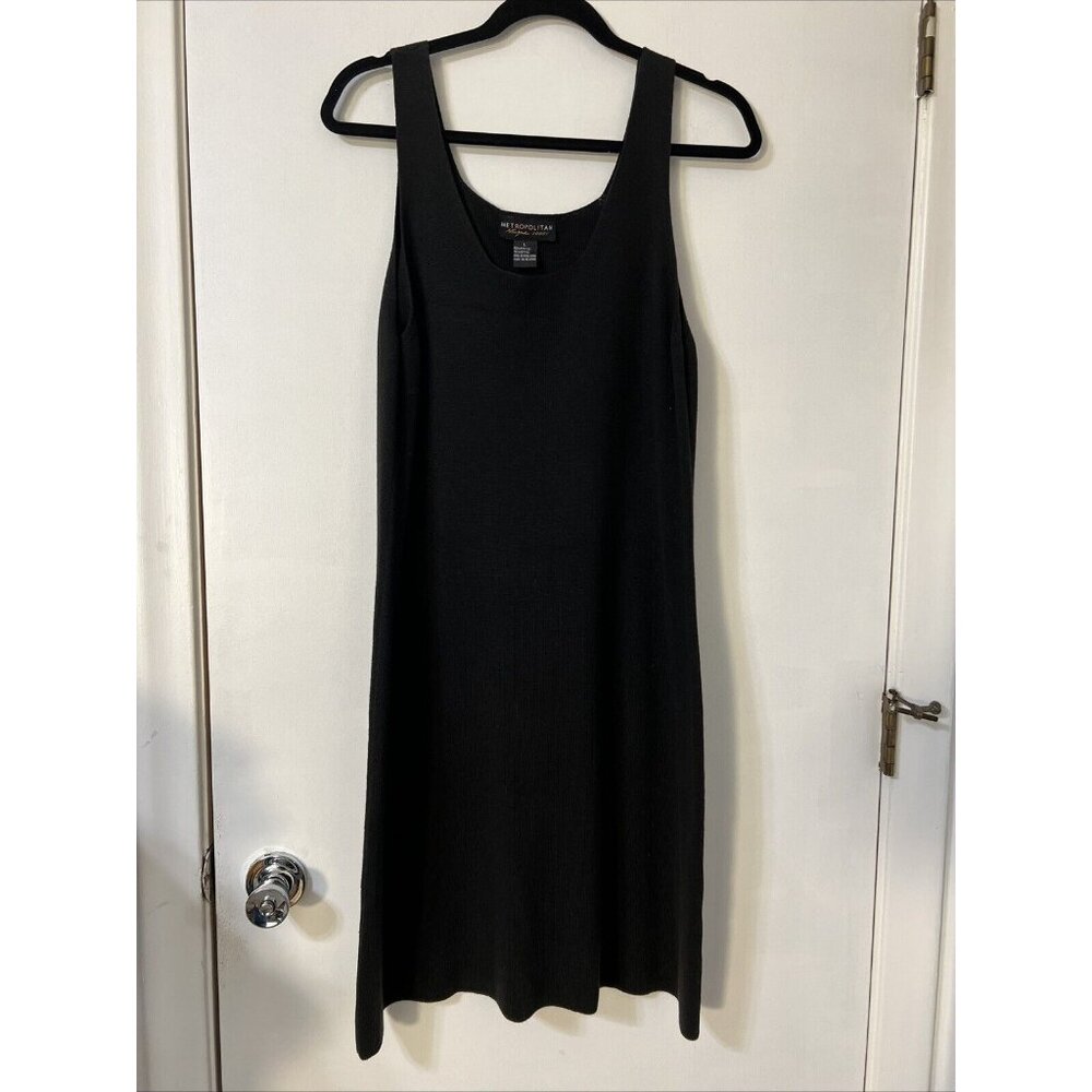 Vintage‎ 90s Y2K Black  Knit Dress Metropolitan New York  Size Large